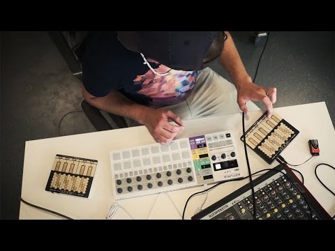 Joey Gage in the studio with the Hyve Touch Synthesizer