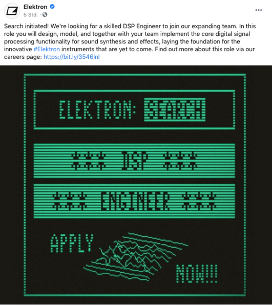 Elektron sucht Leute DSP Fairlight 80s