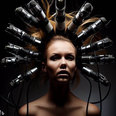 a model with hair made of xlr-cables-4.jpg