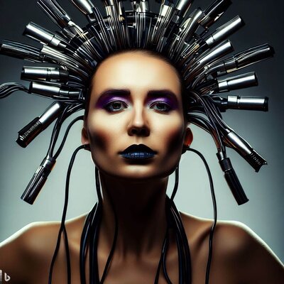 a model with hair made of xlr-cables-5.jpg