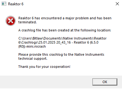 reaktor 6 dont start message.png